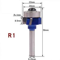 6,35 mm kotas apvalus frezos antgalis R1 R2 R3 apipjaustymo kraštų medžio apdirbimo freza profesionalus legiruotojo plieno klasikinis frezos antgalis A