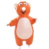 Pripučiamas Pelės Kostiumas Moterims Vyrams Suaugusiems Cosplay Vakarėliui Pripučiamas viso kūno Pelės Kostiumas Pripučiami Kostiumai Helovinui 150CM-190CM Suaugusiems oranžinė
