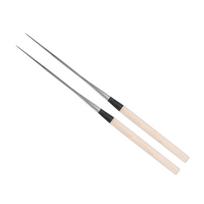 Nerūdijančio plieno valgymo lazdelės Japonijos suši lazdelės su medine rankena Virtuvės aksesuaras S 100x40x0.3cm / 39.4x15.7x0.1in gray