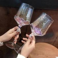 Prabangus deimantinis krištolinis raudonojo vyno taurė – Retro lengvo prabangos taurė vynui ir šampanui A 2PCS