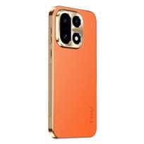 PU Odos Dengtas Smūgiams Atsparus Telefono Dėklas OnePlus 15 Tekstūruotas Lygio Rašto TPU Minkštas Rėmelis Dėklas OnePlus 15 1+15 Korpusui OnePlus 15 oranžinė