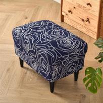 Floral Printed Wing Chair Slipcover Stretch Spandex Armchair Cover Relax Sofa Covers With Seat Cushion Covers Footstool Cover