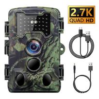 Stebėjimo kamera naktinio matymo, su judesio detektoriumi, vandeniui atspari 24MP+2.7K laukinės gamtos kamera su 36 IR šviesos diodais, 5MP CMOS IP66 gyvūnų kamera Hunting Cameras