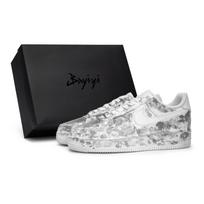 Nike Air Force 1 Sky Halo irizuojantys neslystantys žemi riedlenčių batai Unisex Balti pilki CW2288-111(Team80SBOX) 36.5