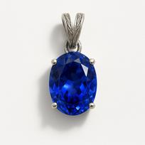 20 Karatų SERTIFIKUOTAS Natūralus Mėlynasis Safyras Pakabukas Ovalo Formos 925 Sterlingas Sidabras 18.5 mm Approx. mėlyna