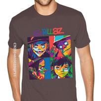 Quality Gorillaz Tee Shirts T-Shirt Men Mens Big Size Black Shirts Fitness TightNormal Tees Hot Sale Cotton Mens Tshirts XXXXL tamsiai mėlyna