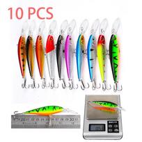 10/43 vnt. 110 mm 7 g sp volframo svorio sistema Top žvejybos masalai Minnow Crank Wobbler Kokybiški žvejybos reikmenų kabliukai žvejybai 10pcs mėlyna