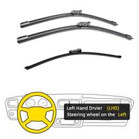 3 vnt., skirti SKODA Rapid 2012-2020 24  16  16  priekinio galinio valytuvų mentės priekinio stiklo priekinio stiklo langų pjovimo priedai 2014 2015 2016 2017 2018 2019 2020 m. Left Hand