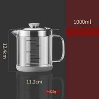 1,5L 1L Stiklinis aliejaus filtras puodas talpykla Aliejaus separatorius smulkaus tinklelio sietelis bakas Laikymo prietaisas naudingi daiktai virtuvei 1000ML