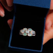 925 Sterlingo sidabro opalo žiedas natūralus etiopijos opalas 1,43 ct brangakmeniai puikūs papuošalai moterims gražūs dovanos bolai papuošalai us ring size 7# balta