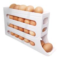 Fridge Egg Storage Box Four Tiers Automatic Rolling Large Capacity Space-Saving 30 Egg balta