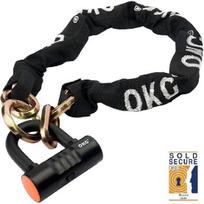 Itin saugos motociklo grandinės užraktas, 4 raktai, 13 svarų, 5 pėdos x 1/2 colio (12 mm) Storos užrakto grandinės sunkios apkrovos grandinės užraktas, aukšto saugumo pjovimui atspari grandinė ir 2.6ft Chain with U Lock juoda