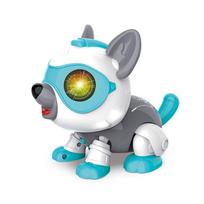 Robotų šunų žaislai, „pasidaryk pats“ elektronika „Pet Dog-Touch“ valdymas, balso valdymo interaktyvus šuniukas vaikams gimtadienio dovanos 15.5*13*10cm mėlyna