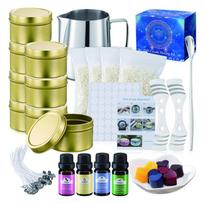 31 dalių žvakių gaminimo rinkinys, naminis aromaterapinis žvakių rinkinio medžiagų rinkinys su bičių vašku auksinė