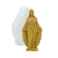 3D „Virgin“ žvakių silikono formos kryžminės dervos formos „pasidaryk pats“ aromaterapinių žvakių gipso formos, skirtos religiniams entuziastams 408