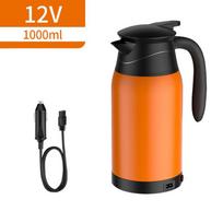 Automobilio elektrinio virdulio izoliacinis puodelis temperatūros skaitmeninio ekrano puodelio dangtelis, didelė rankena, karštas vanduo 12V warm orange