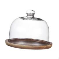 Torto padėklas su gaubtu, vitrina, padėklas patiekimui, laikiklis, apvalus, kremui 13cm lid white