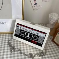 New Retro Magnetic Tape Radio Style Square Bag Women's Shoulder Bag Crossbody Bag Fashionable and Leisure Retro Pop