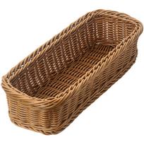 Plastikinis rotango pynimo stalo įrankių laikymo krepšelis, lazdelės, šaukštai, šakutės, laikymo dėžutė, indų organizatorius 28X11X6CM ruda