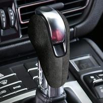Zomšinė automobilio pavarų svirties perjungimo rankenėlės dangtelio apsauga, apdailos apdailos priedai, skirti „Porsche Macan Panamera Boxter 718“ pilka spalva