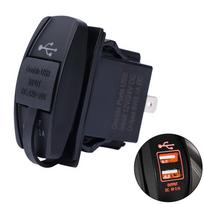 Dvigubas USB įkroviklio lizdas 12V/24V USB lizdas Atsparus vandeniui 3.1A Dvigubas įkroviklio lizdas Mėlynas Žalias Raudonas LED indikatorius Automobiliui Motociklui raudona