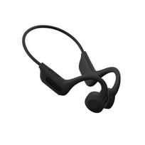 Ausų kištukas Kaului laidumo oro „Bluetooth“ sportinės ausinės, veikiančios su triukšmą slopinančia belaidžiu maitinimu juoda