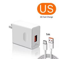 6A 66W Supergreitas įkroviklis Type C kabelis Huawei Mate 40 50 60 P50 P60 Nova 8 9 10 Honor 50 70 90 100 200 Lite X7 X8 X9 Magic 5 US Plug