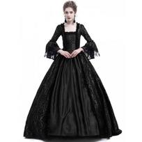 Viduramžių rūmų princesės kostiumas Cosplay suaugusiems Moterims Vakarinis Renesanso Šventėms Helovinas XXXXXL juoda