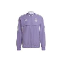 Adidas Real Madrid Club Football Sports Leisure Series Logo Embroidered Striped Zip Jacket Men jackets Purple HA2527 XL