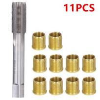 Žvakės sriegio freza Sriegio įdėklai Žvakės sriegio taisymo įrankiai Benzininio variklio metaliniai M14x1.25 įdėklai ir M16x1.25 frezos rinkinys 11PCS