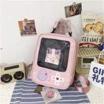 Y2K Mielas Skaidrus ItaBag Moteriška Lolita Kuprinė Kawaii Mergaitės Pečių Krepšys PASIDARYK pats Vitrina Skaidri Kišenė Japonų Lėlės Pirkinių Krepšys 27x22x7cm mėlyna