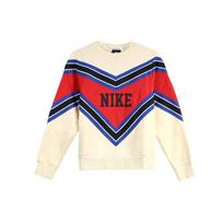 Nike Spliced ​​Fleece-Lined Knit Crew Neck moteriški džemperiai su pieniškos baltos spalvos BV2921-115 L red