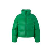 Adidas Originals Trumpa pūkinė striukė, trijų juostelių logotipas Sportinė ilgomis rankovėmis stora striukė Moteriška striukė žalia JE6042 S green