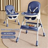 3 viename daugiafunkcinė vaikiška maitinimo kėdutė, reguliuojamo aukščio, sulankstoma, namų, kūdikio sūpuoklė 【Basic+Bowle】Blue