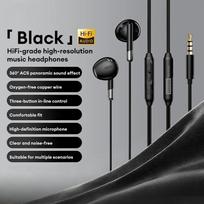 NAUJOS Lenovo Y106 laidinės ausinės į ausį su valdymo pulteliu 3,5 mm USB Type-C triukšmo slopinimas HiFi stereo ausinės su mikrofonu 3.5mm juoda