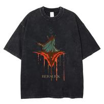 Berserk Griffith Classic Manga Scene & Japanese Quote Vintage Washed Anime T-Shirt, Unisex Dark Fantasy Manga Fan Streetwear Tee, 100% Cotton Casual L