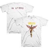 Nirvana  In Utero  Angelinis Gėlių Rašto Senovinio Plovimo Ypač Laismi Marškinėliai, Unisex Grunge Roko Gerbėjų Gatvės Apranga, 100% Medvilnės Laisvalaikio Trumpomis Rankovėmis Viršutinė Dalis 4XL