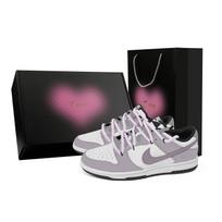 Nike Dunk Meilės Laiškas, Širdies Dėžutė Atsparūs Trinimui Žemi Krepšinio Batai Unisex Violetiniai Balti CW1590-100(Team529--) 35.5