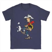 2026 m. vasaros mada Madingi marškinėliai Vyrams Moterims Vintažinis Viršus Lucky Luke marškinėliai Animacinis Medvilniniai Drabužiai Crazy Trumpomis Rankovėmis O formos Kaklu Marškinėliai 4XL