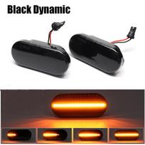 2vnt Dinaminiai LED posūkio signalai Šoninių gabaritų lemputė VW Volkswagen Bora Golf 3/4 Passat 3B Polo 6N Sharan Vento T5 SEAT Ibiza juoda