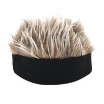 Vyriškas retro trumpas perukas galvos juosta Hip Hop Hooligan Cap Beanie Cosplay netikrų plaukų kepurė