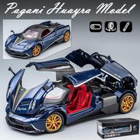 1/24 mastelio Huayra Diecast automobilio modelio žaislas, atsukama žaislinė transporto priemonė su garsu ir šviesa vaikams, mažiems berniukams, mergaitėms, dovanų kolekcija 1/24-20.5x9x5.3cm mėlyna