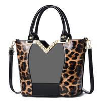 Ryškios odos Leopard rankinė prabangi ir madinga, didelės talpos krepšys per petį Madingas rankinis didelis vienvietis peties krepšys Crossbody Bag