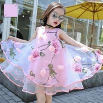 Vasaros Mada Nėriniais Spausdinta Princesės Suknelė Vestuvių Vakarėliui 140cm violetinė