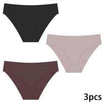 3vnt/komplektas Moteriškos besiūlės kelnaitės Vienspalvis apatinis trikotažas Minkštas ir patogus apatinis trikotažas XL