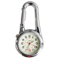Outdoor Mini Round Dial Arabic Numbers Quartz Analog Clip Carabiner Latch Hooks balta