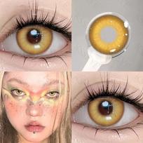 2 vnt. Cosplay kontaktiniai lęšiai 14.0MM rudi auksiniai Kontaktiniai lęšiai Helovino makiažui Metinio naudojimo lęšiai 0 auksas