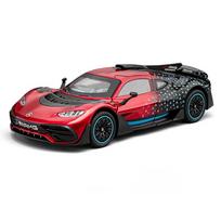 1/24 Benzs-One lydinio sportinio automobilio modelis, metaliniai liejiniai, lenktyniniai automobiliai, transporto priemonės, modelis, simuliacija, garsas, šviesa, kolekcija, dovanos vaikams raudona