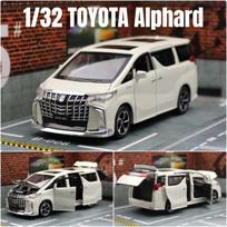 1/32 TOYOTA Alphard MPV Automobilio žaislas Vaikams Metalinis Furgono Modelis Miniatiūrinis Traukiamas Garsas & Šviesa Kolekcija Dovana Berniukui balta
