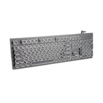 Retro Wired Gaming Mechanical Keyboard Key Click with 104 Keys Mixed Light Ergonomic DesignWhite juoda